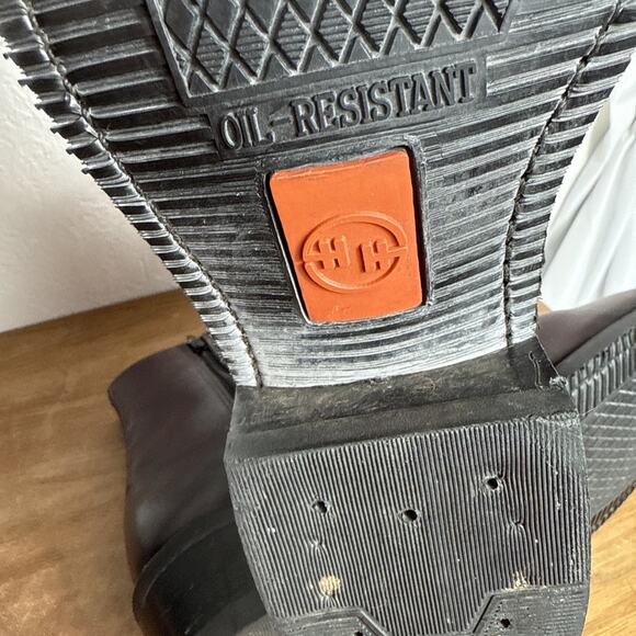 Double-H Zipper Work Boots Men's Size 9.5 EEE WIDE Slip Resistant Soles Burgundy - Picture 11 of 15